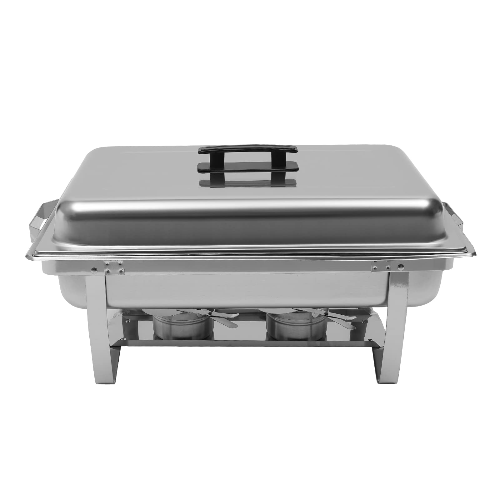 9l Chafing Dish - Scaldapiatti in acciaio inossidabile, piatto piatto piatto in acciaio inox, con coperchio scaldabagno piatto rettangolare per buffet riscaldati