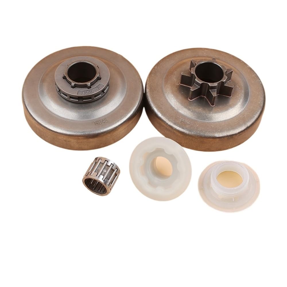 Pieza DE Recambio Kit de cojinete de Engranaje helicoidal con llanta de piñón de Embrague de 7 Dientes de 0,325 Pulgadas Fits con Piezas de Motosierra 340 345 346XP 350 351 353 445 450 E