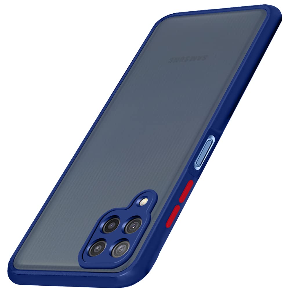 TheGiftKart Thermoplastic Polyurethane, Poly Carbonate Translucent Hybrid Smoked Matte Back 360 Degree Protection Protective Hard Back Cover for Samsung Galaxy F22 (Blue Bumper) (B09BNPQFY3) Amazon Price History, Amazon Price Tracker