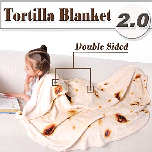 image for mermaker Burritos Tortilla Blanket 2.0 Double Sided 47 inches for Adul