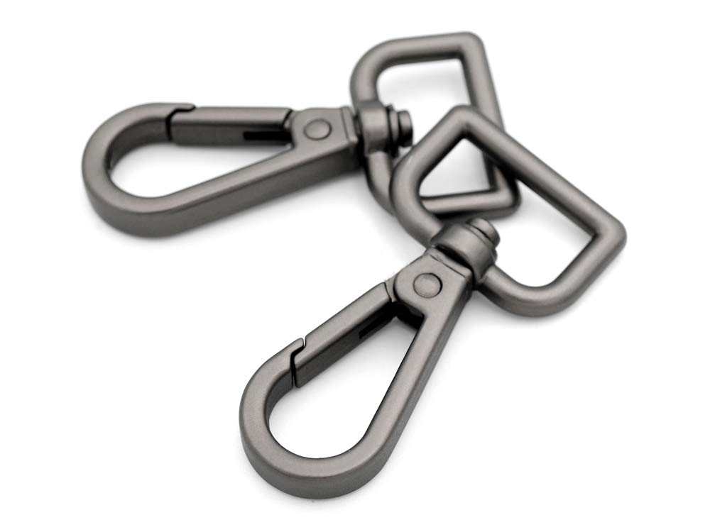 CRAFTMEmore Matte Black Snap Hook Swivel Purse Clip Metal Push Gate Snap Hooks