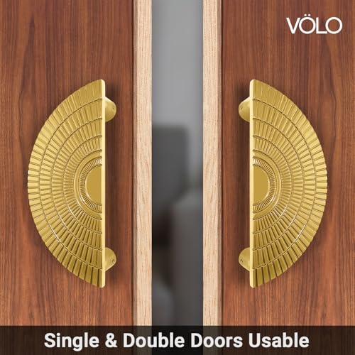 Image of VOLO Main Door Handle - Heavy Duty Pull Handle for Wooden & Glass Doors in Home, Office & Hotel Use (Model: S-626) - Pack of 1 Set (Gold - 160MM)