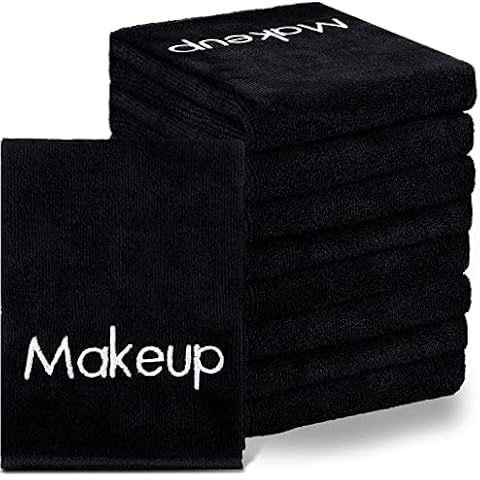 Shimeyao 20 Pack Makeup Washcloths Microfiber Makeup Remover Towels Reusable Quick Dry Face Wash Cloth Soft Washable Fingertip Facial Makeup Towels for Cleansing Hand and Make Up,13x13 Inch(Black) Cover