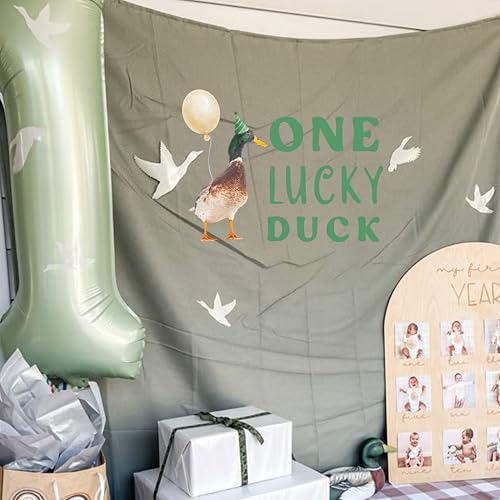 Vinilo decorativo One Lucky Duck para fiesta de cumpleaños miniatura 3