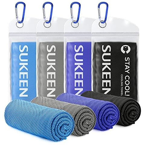Sukeen Kühlendes Handtuch Cooling Towel Kühltuch 4er Set Kühltücher Hals Cover