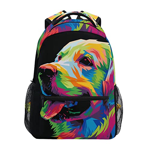 SJOAOAA Rucksack mit buntem Hundeaufdruck, Golden Retriever, mit mehreren Taschen, Namenskarte, personalisierbar, für Reisen, Laptop, Schule, Bücher, Siehe Abbildung, One size