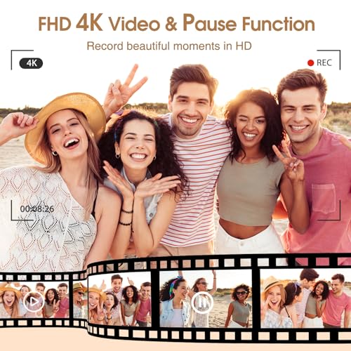 4K Digital Camera for Photography Autofocus, 48MP Vlogging Camera for YouTube with Viewfinder Dial Flash,16X Digital Zoom Portable Compact Travel Camera Anti-Shake for Teens,Adults,Beginners - Image 4