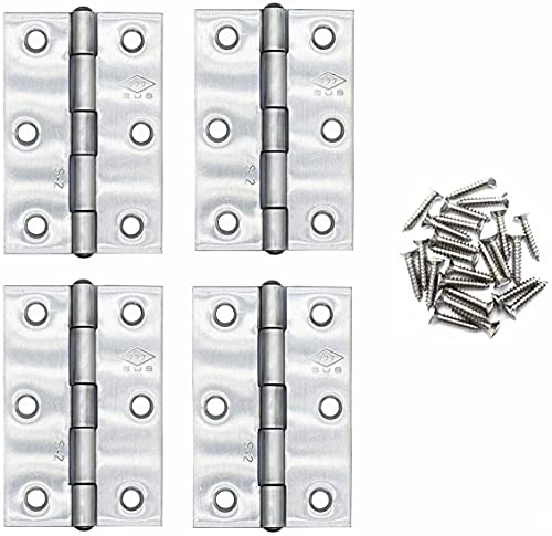 Liberty4Pcs Stainless Steel 3-Inch Thick Hinges, Door And Window Hinges Are Equipped With 24Pcs Stainless Steel Screws #TOP16
