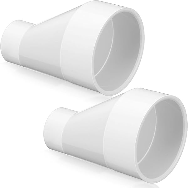 2 Pcs 4" X 2" PVC Pipe Fitting Schedule 40 Compatible with 429-E Series Eccentric Reducer Coupling Suitable for High-flow Capacity, Plumbing, Irrigation, Pool, Spa, White