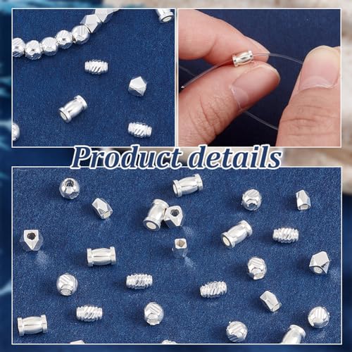 Cuentas espaciadoras de latón con baño de plata 925 para acabados de joyería 5