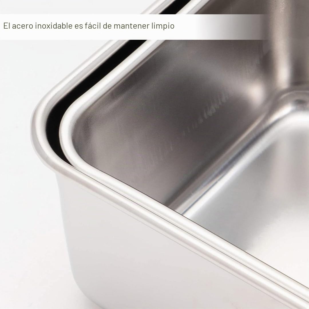 TIKUSAN Contenedor de Especias de Acero Inoxidable Yakumi Sartén Caja de Almacenamiento de Especias Bandeja con Tapa Tamaño R Fabricado en Japón (6 Contenedores)