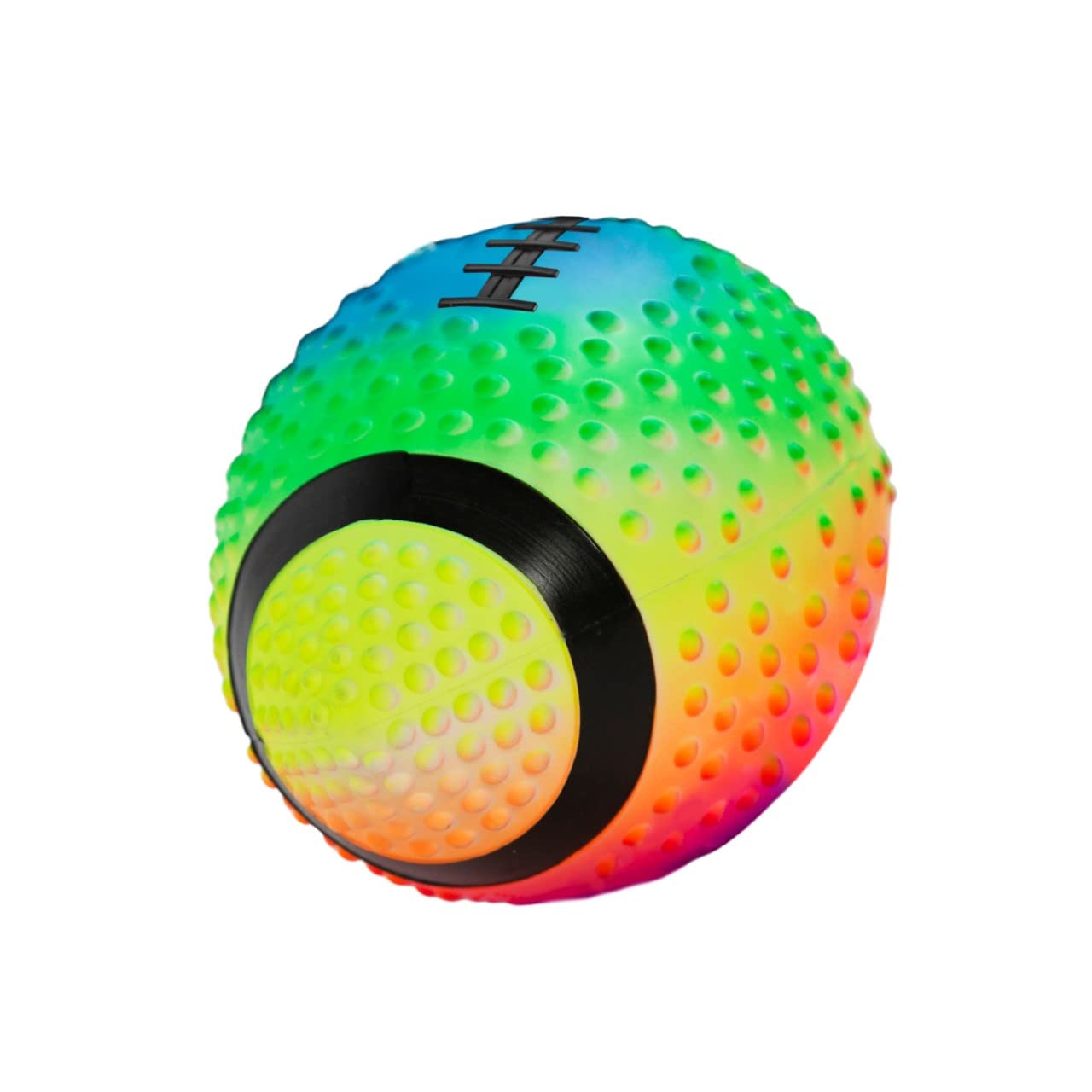 Regent Practice Football Neon Rainbow Colored 9" Spiked for gripping Control Made of Soft Rubber Inflatable Football Comes Pre Filled with Air Ready to use Great for The Pool or Playground