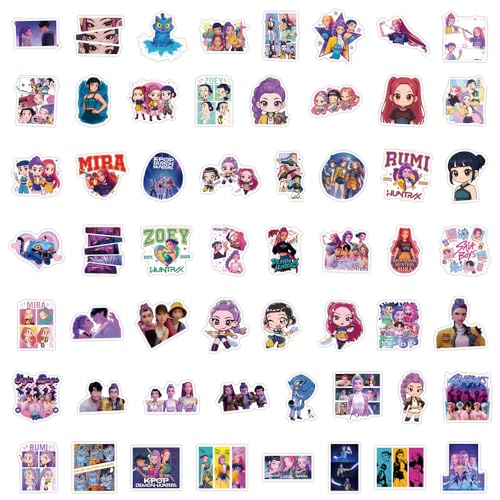 Image of 110pcs Demon Hunters Movies Stickers Pack,Vinyl Waterproof Demon Hunters Decal for Water Bottle Laptop Toy Sticker for DIY Decorate Bumper Phone Hard Hat Kids Teens Gifts