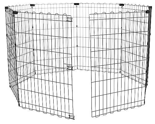 Amazon Basics Laufgehege für Hunde und andere Haustiere, faltbar, Metall, ohne Tür, 91 cm