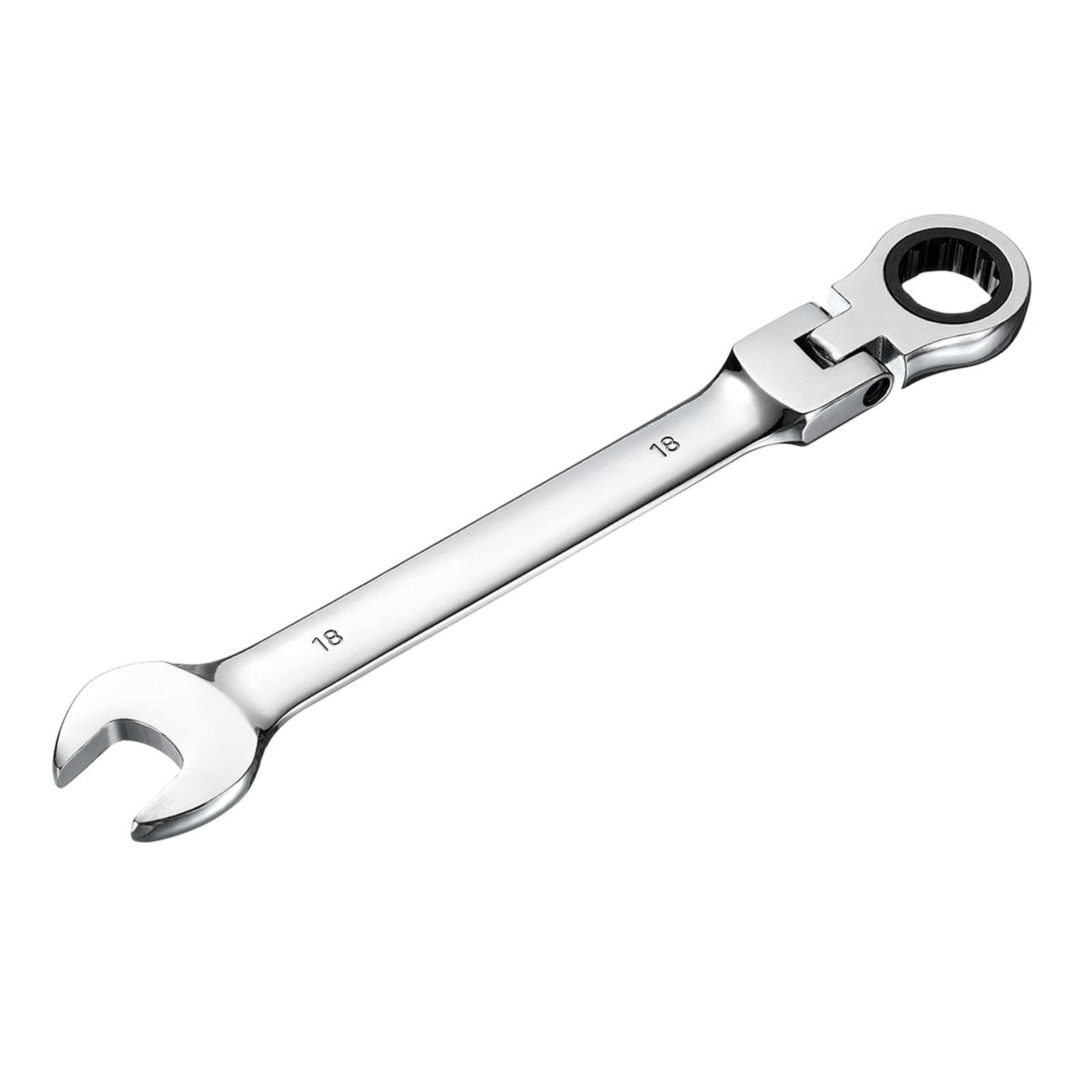 sourcing map Flex-Head Ratcheting Combination Wrench 18mm 72-Teeth Metric Standard Ratchet Box and Open End CR-V Steel Double Ended Wrench for Fasteners Nuts Bolts