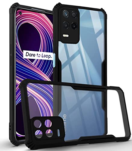 Image of Jkobi Back Cover Case for Realme 8 5G (Shockproof with Polycarbonate Clear Panel | Professional Black)