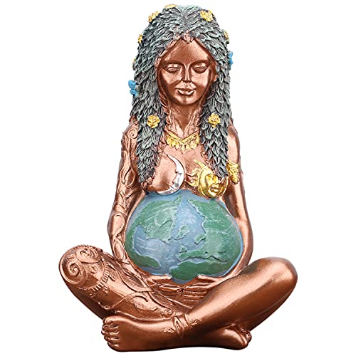 orenm Gaia Statue,6" H Goddess Statue,Gaia Statue Mother Earth Art Figurine, Earth Mother Goddess Art Statue, for Mother's Day, Earth Day Decoration