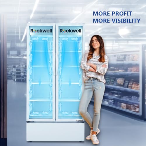 Image of ROCKWELL RVC1100 Visi Cooler, Large Capacity, Bright LED Interior, Fast Even Cooling, Power-Saving System for Heavy-Use Stores, 4-Year Warranty