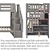 Harper & Bright Designs Twin Over Twin Bunk Bed with Stairs and Shelf for Storage, Solid Wood Bunk Beds Frame for 2, Saving Space and Wood Support, Grey