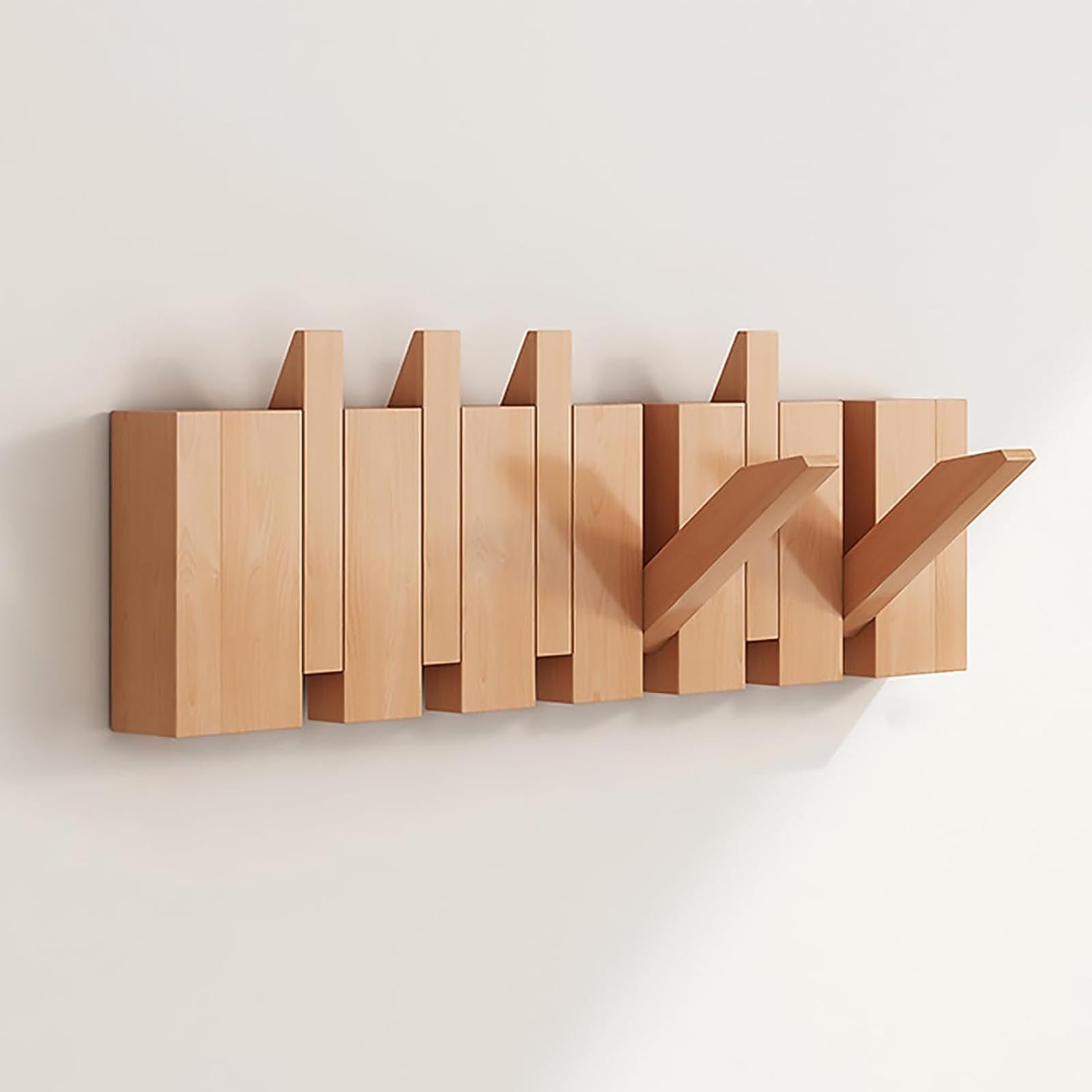 SVFOEBJM Coat Rack Wall Mounted Organizer - Entryway Storage with Hooks for Coats, Keys, Hats, Robes, Towels - Sturdy Space-Saving Solution