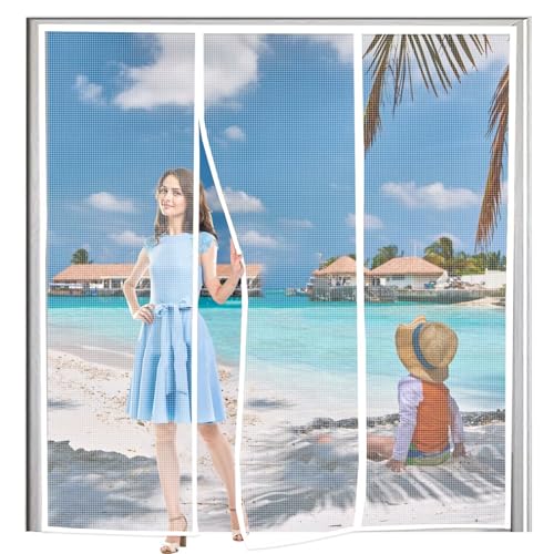 Moustiquaire Fenêtre,140x200cm Toile Moustiquaire Anti-Insectes Moustiques Mouches avec Bande Adhésive Fine Filet Ecran Moustiquaire Fenêtre sans Perçage Blanc