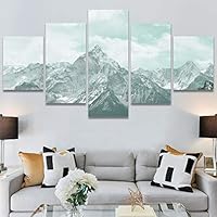 SIGNWIN 5 Panel Canvas Wall Art Modern Art Expressive Landscape Modern Mountain Top Multicolor Photography for Home Decorations Ready to Hang - 60