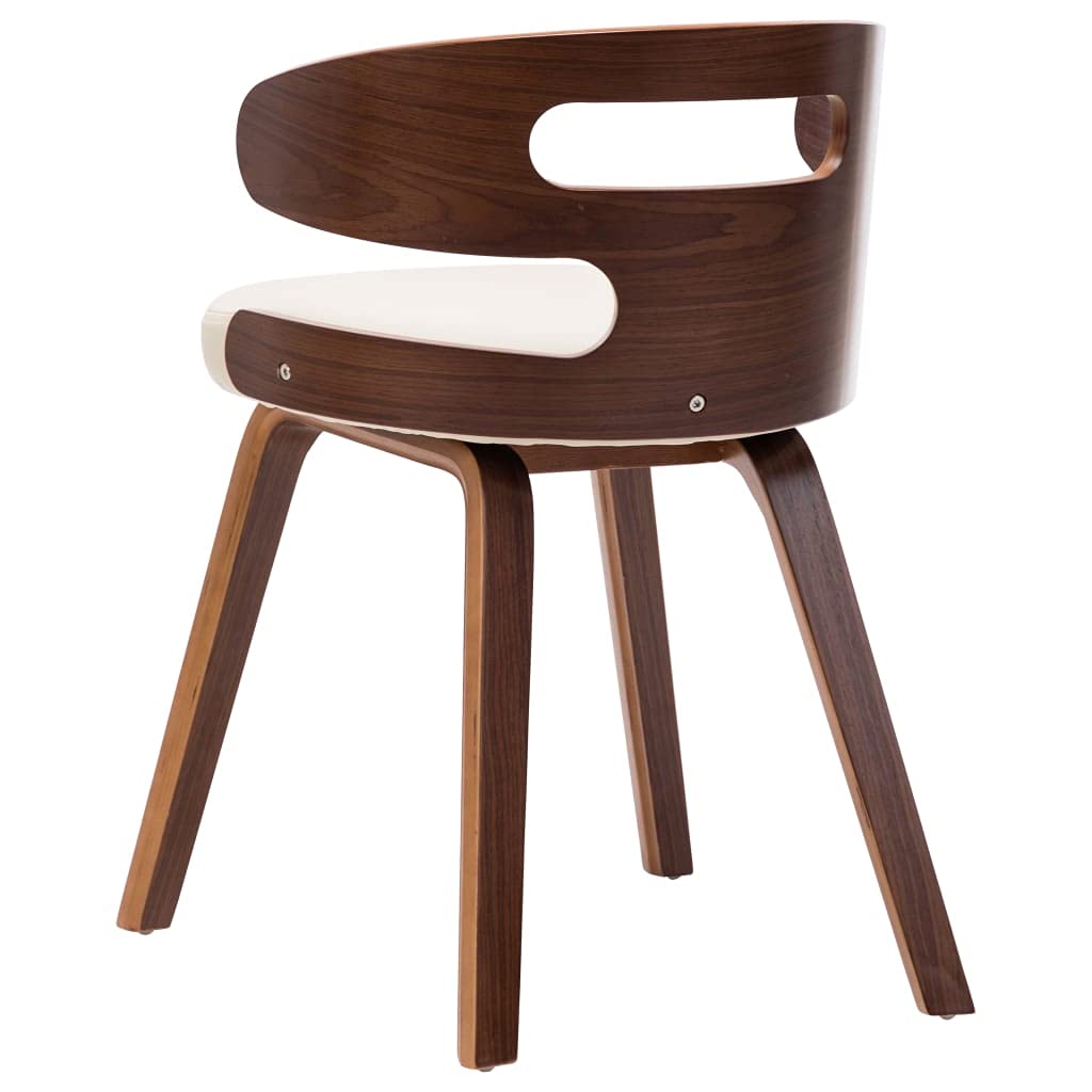 Juego de 2 sillas de comedor, madera curvada y piel sintética, 48 x 49 x 68 cm, diseño moderno, respaldo alto, asiento cómodo