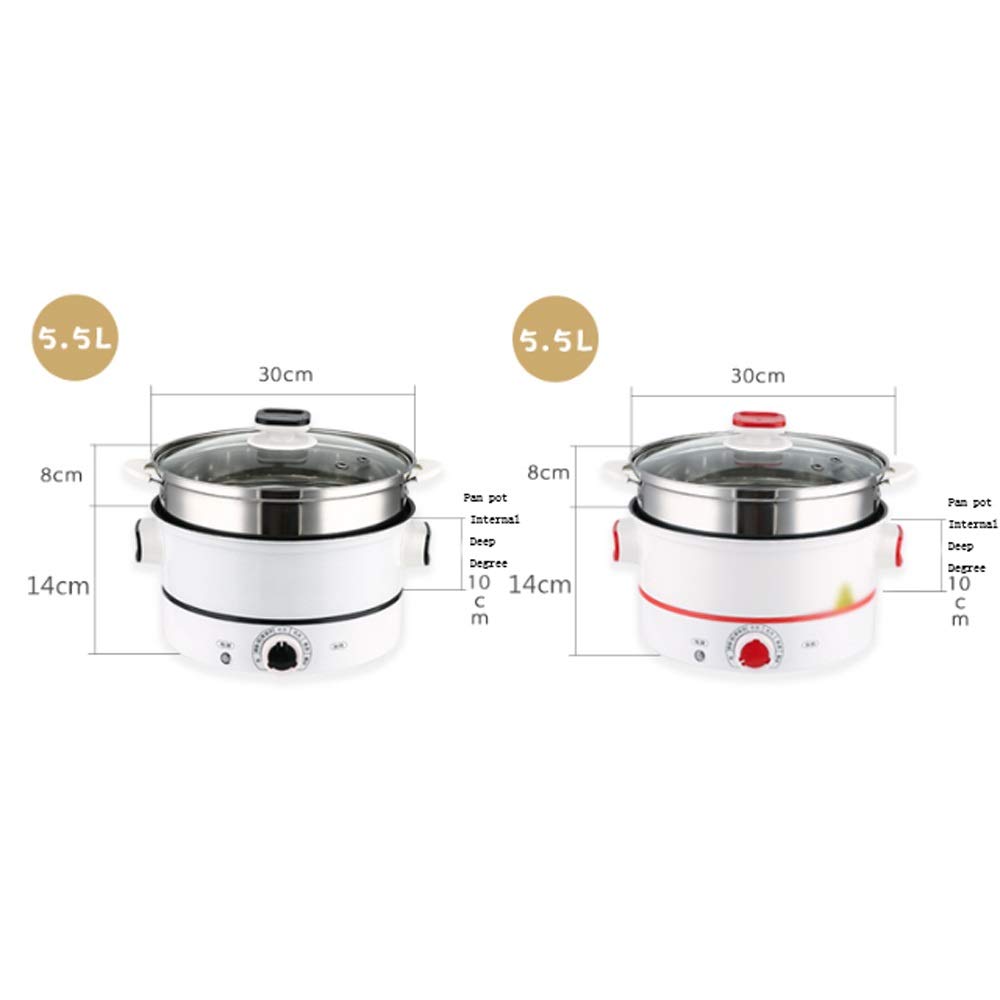 Vaporiera elettrica Pentola a Vapore Multifunzione ad Alta capacità a 3 Strati Pentola per Cottura a Vapore(Schwarz)