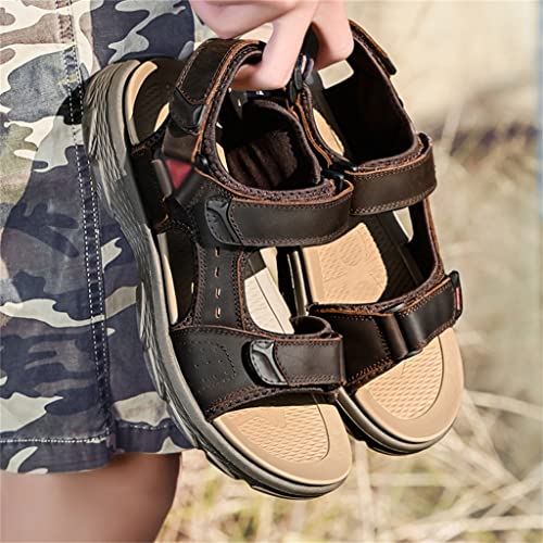 Men's Sandals Genuine Leather Casual Shoes Breathable Outdoor Trekking Sandals Leisure Shoes Men(46)4