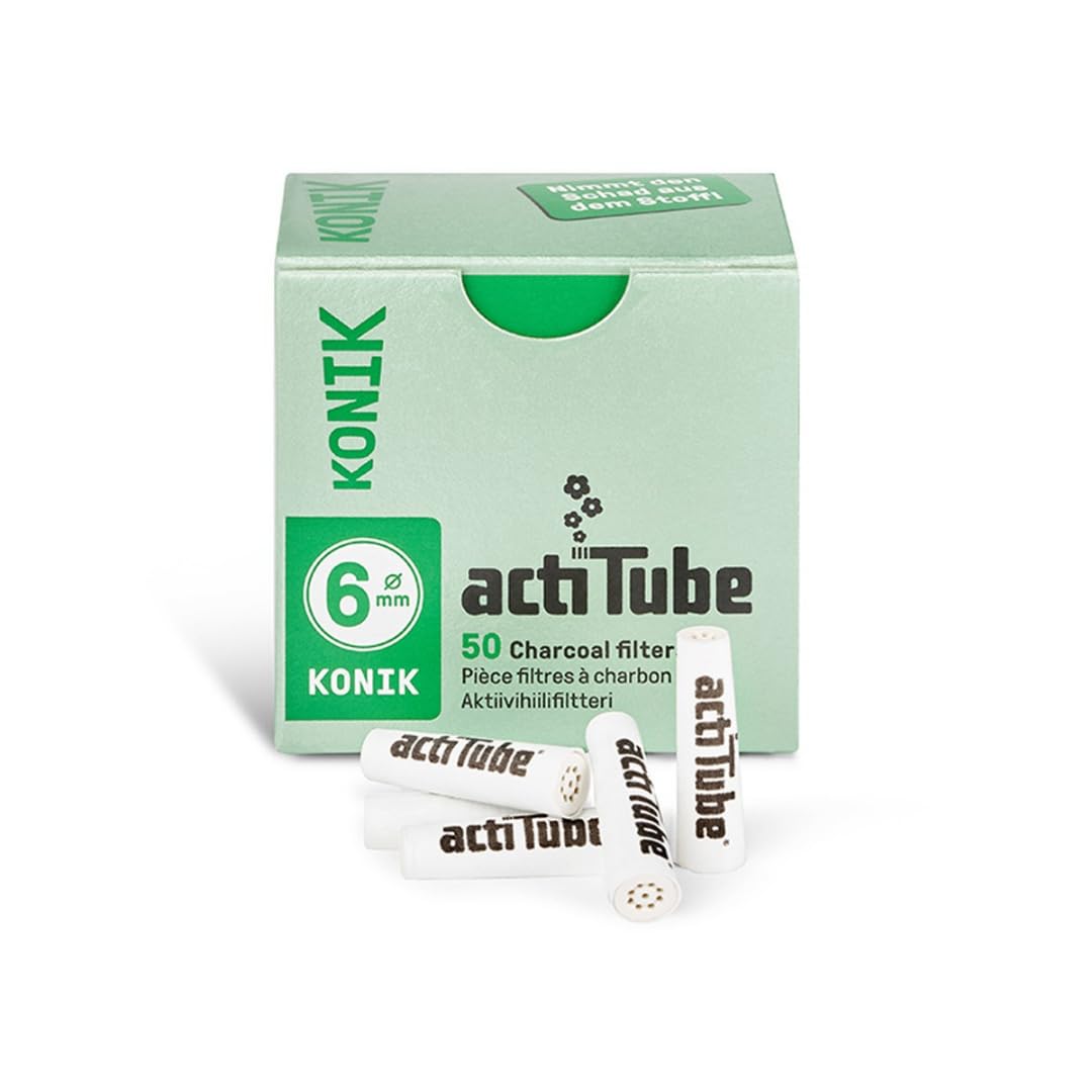 OutonTrip actiTube Activated Charcoal Filters 6MM KONIK EXTRA SLIM – Pack of 50 Filter Tips – Premium Filters for Smooth, Cleaner Experience – Made in Germany 2