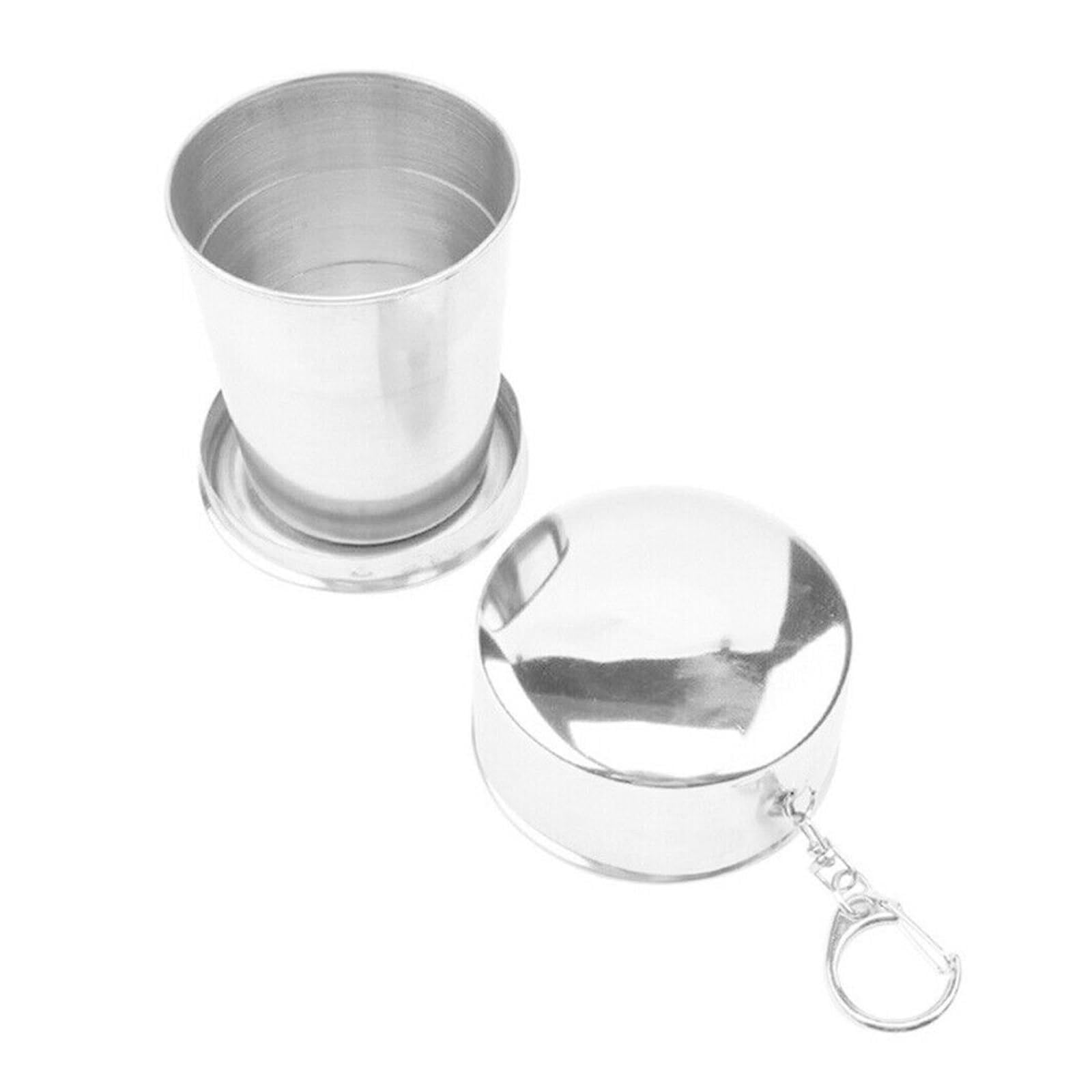 Zusammenklappbarer Edelstahlbecher Faltbecher aus Edelstahl | Tragbares Outdoor-Wandercamping-Trinkset(250ML)