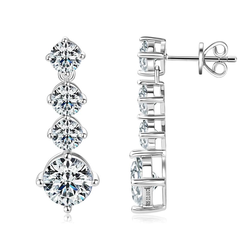 Boucles d'oreilles Moissanite D VS en argent 925 éclat intemporel