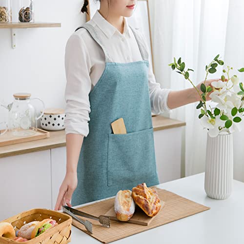 Dxyaky Cotton Apron For Women Cross Back Apron With Pockets For Kitchen Cooking No Tie Apron For Painting Gardening Cleaning #TOP6