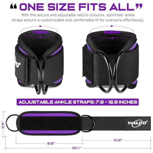 WALITO Cintas de Tornozelo de Academia para Exercícios-Cinta de Retrocesso para Tornozelo de Glúteo,