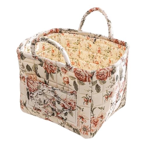 Rural Pastoral Style Floral Fabric Storage Basket Foldable Laundry Baskets Clothing O6L6 Sundries Storage Baskets Storage B