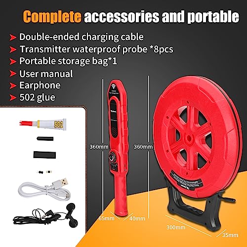 Pipe Locators,20M Pipe Blockage Detector Pvc Pipe Locator for PVC/Plastic/Concrete/Metal Underground Pipe Detector Clogging Finder Sewer Wall Scanner pipe blockage detect Tool - Thumbnail 2