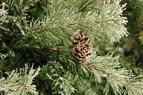 Fraser Hill Farm 9-Ft Unlit Buffalo Fir Green Slim Artificial Christmas Tree | Realistic Foliage | Lightly Flocked With Pinecones Pvc | Stand Included | Ffbf090-5Sn #TOP6