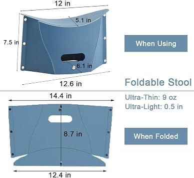Foldable Portable Stool, Thickness of 0.5 in, Lightweight Collapsable Folding Chair for Hiking Picnic Camping Fishing (Green)