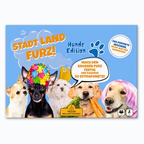 Preisvergleich Produktbild Stadt Land Furz - Hunde Edition / Reisespiele / DIN A4 / Familienspiel / Geburtstagsgeschenk / Stadt Land Fluss / Spielabend