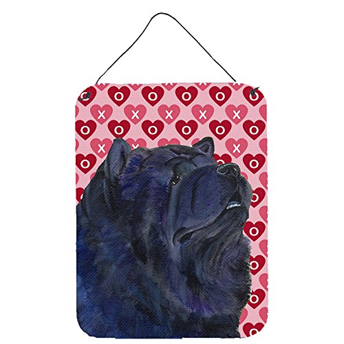 Caroline's Treasures SS4501DS1216 Chow Chow Hearts Love and Valentine's Day Portrait Wall or Door Hanging Prints Aluminum Metal Sign Kitchen Wall Bar Bathroom Plaque Home Decor Front Door Plaque, 12x1