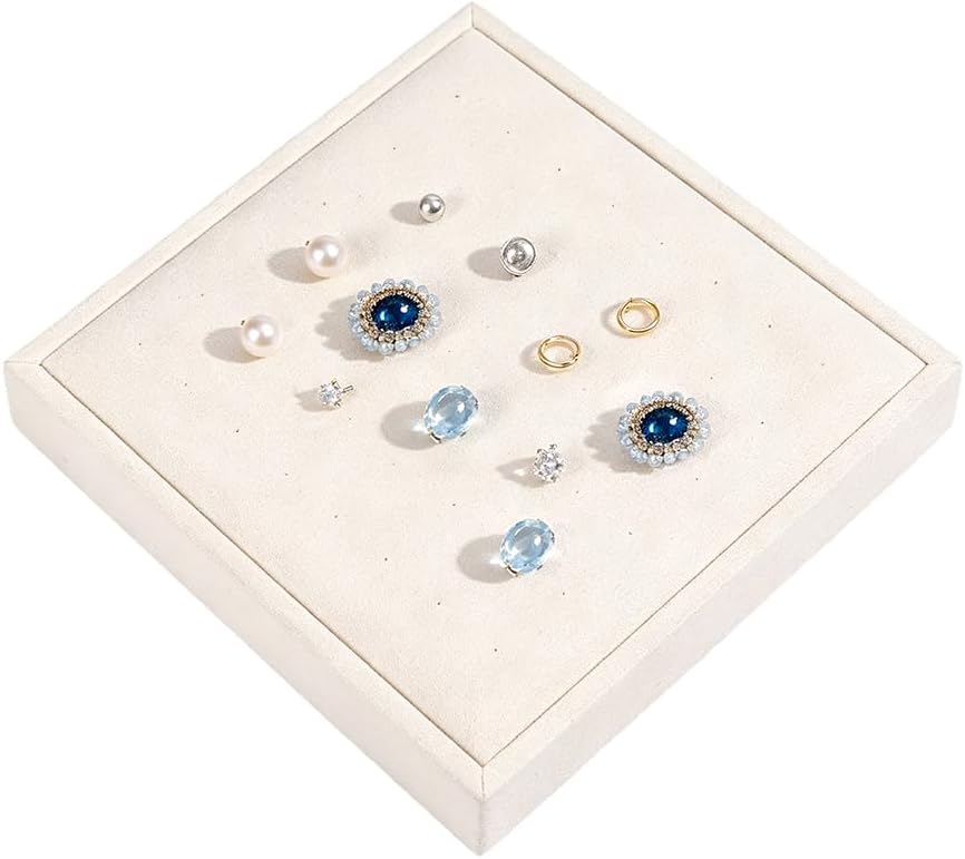 PH PandaHall Microfiber Jewelry Stud Earring Tray Display Organizer