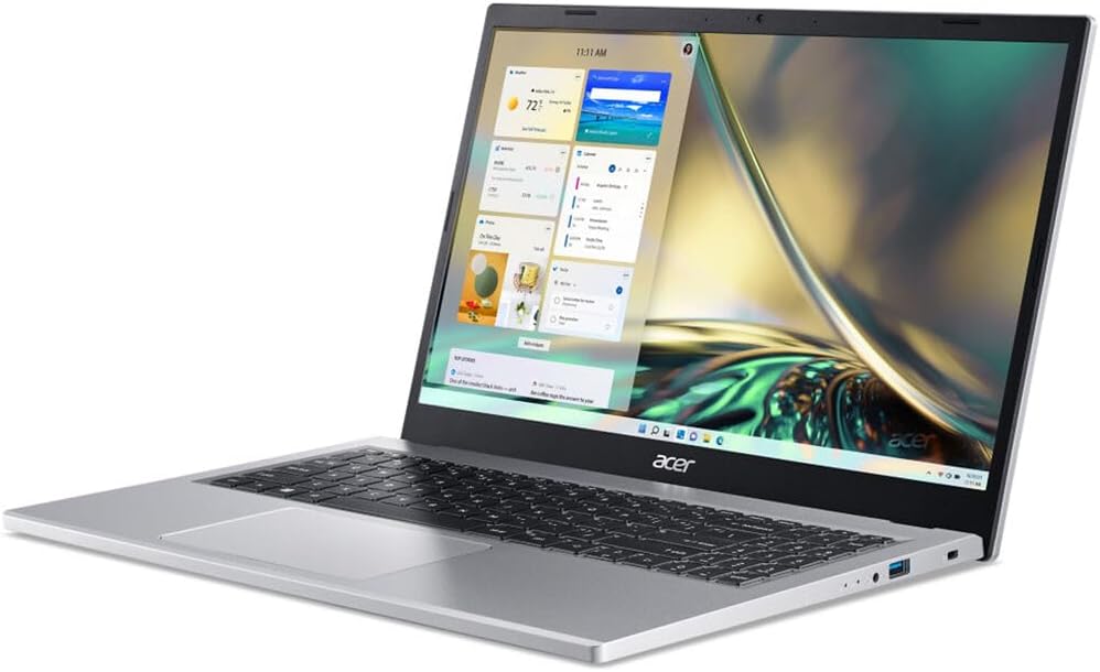 acer 2025 Laptop | Aspire 3 | 15.6" 1920x1080 Touch IPS | AMD-4 Core Ryzen 5 7520U | 16GB LPDDR5 | 1TB SSD | Windows 11 Home | Wi-Fi 6E - BT 5.1 - Backlit KB - 720p HD Camera - Pure Silver