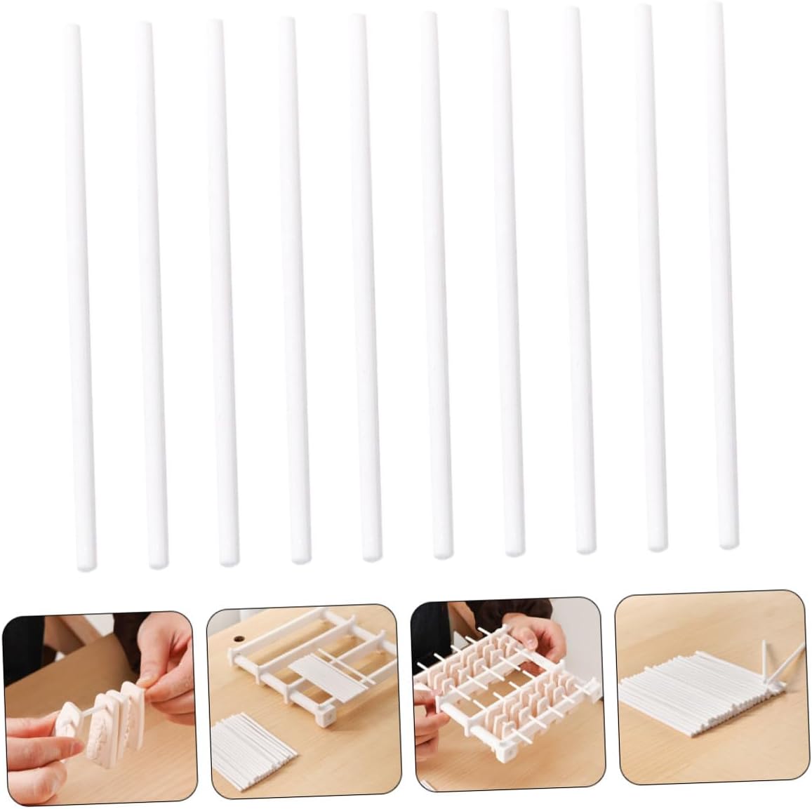 MUELODSIC 10pcs Hanging Burning Rods for Jewelry Firing Pottery Accessories Kiln Firing Tool Sturdy Refractory Stick