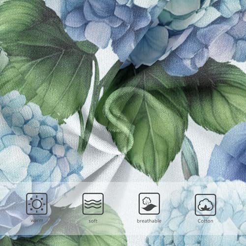 Cotton Girls Underwear Toddler Blue White Hydrangeas Floral Little Girl Panties Artistic Briefs Underpants 2t3