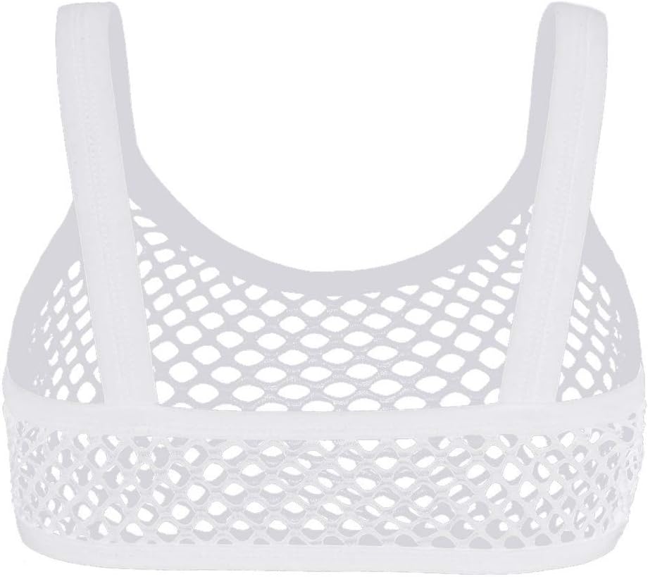 Women's Mesh Crop Bra Tops See Through Festival Rave Bralettes Vest Tank Tops