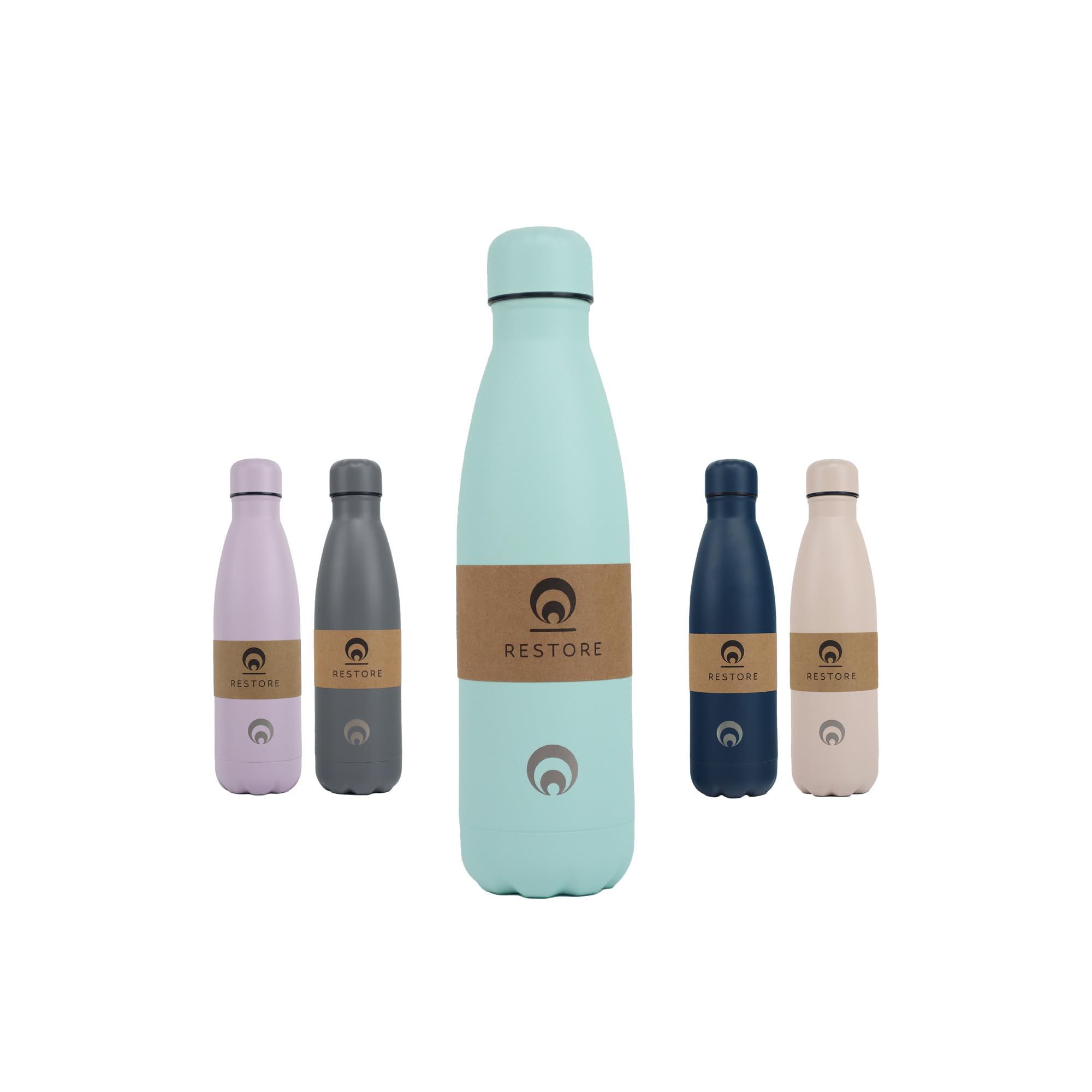 Restore Stainless Steel Water Bottle, Roam Reusable Leakproof Flask, Vacuum Insulated Multi Colour Selection Metal Travel Bottle for Hot/Cold Beverages (Mint, 500ml)
