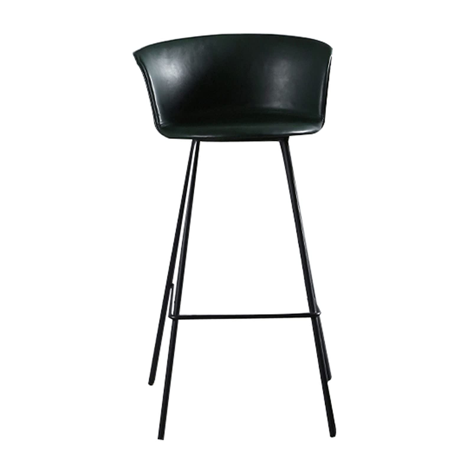 Taburete bar de diseño moderno tapizado en piel sintética verde MU Contador