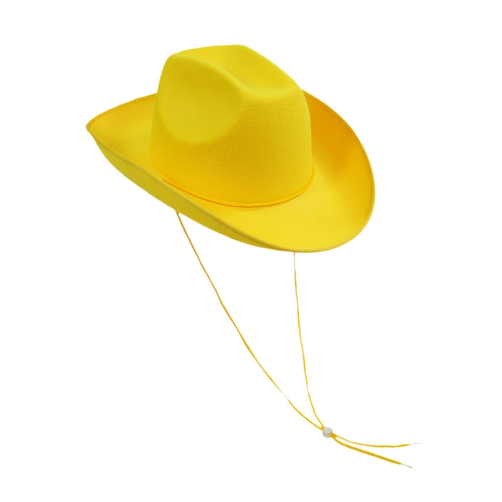 Merishopp Western Cowboy Hat Versatile with Chin Strap for Women Men Photo Props Party Yellow | Clothing, Shoes & Accessories | Womens Accessories | Hats-picture-13