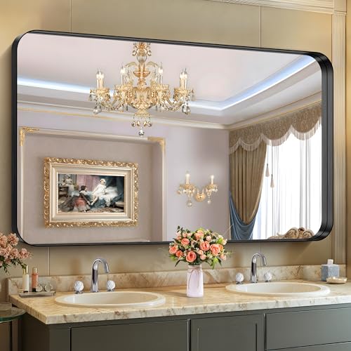 CIRCUMI Black Bathroom Mirror, 36