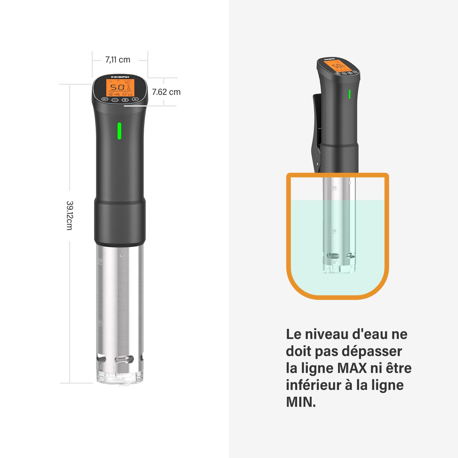 Inkbird ISV-200W Cuiseur Sous Vide WiFi,Cuiseur Oeuf Thermoplongeur Sous Vide Cooker 1000W,Calculateur d'Immersion Cuisinière Thermostat Réglable,Contrôle Précis pour Viande,Oeuf,Légumes